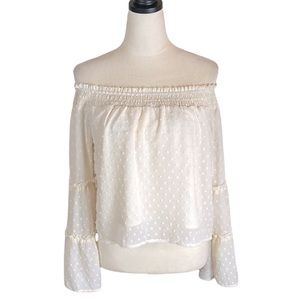 Cream off the Shoulder top, size medium